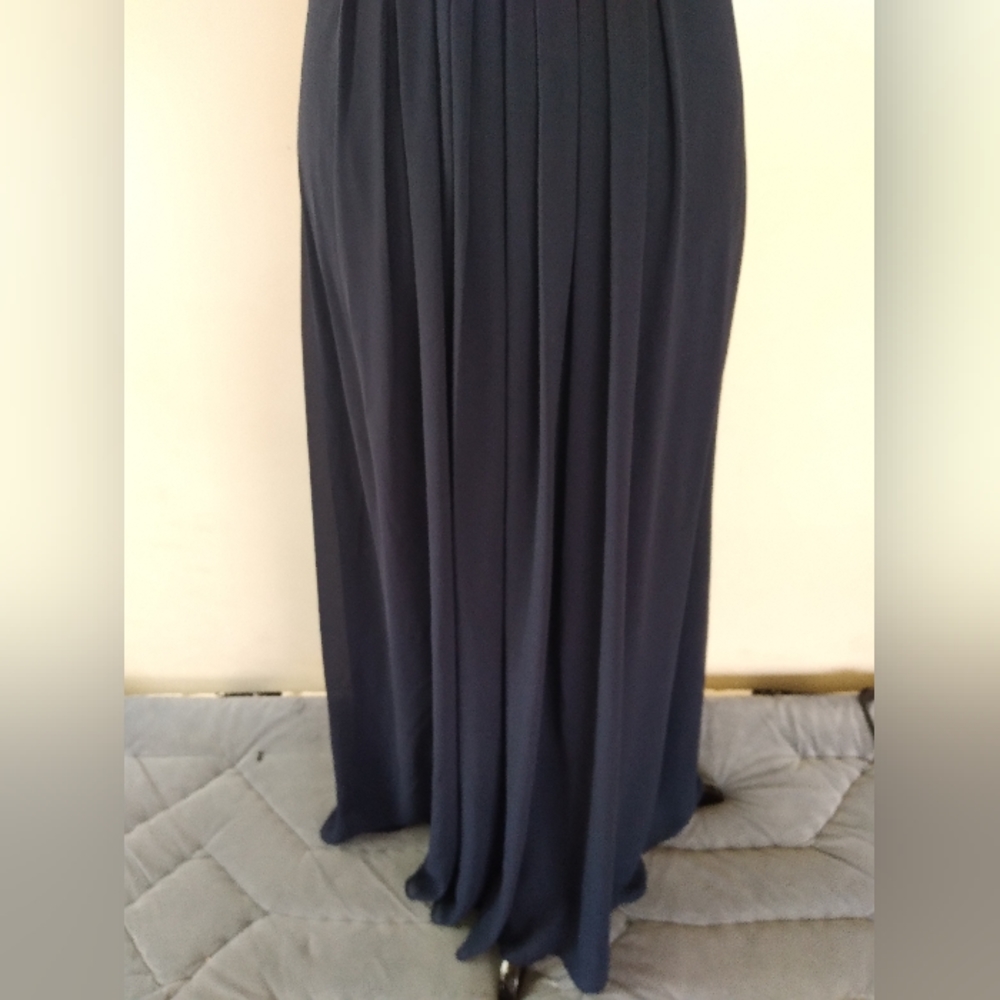 Bill levkoff one shoulder maxi chiffon dress size 4 - Picture 5 of 13